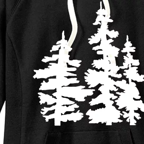 Pine Trees Illustration Women's Fleece Hoodie