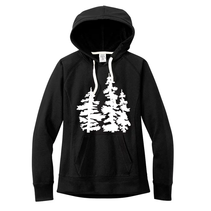 Pine Trees Illustration Women's Fleece Hoodie