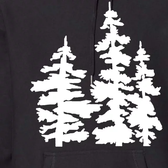 Pine Trees Illustration Premium Hoodie