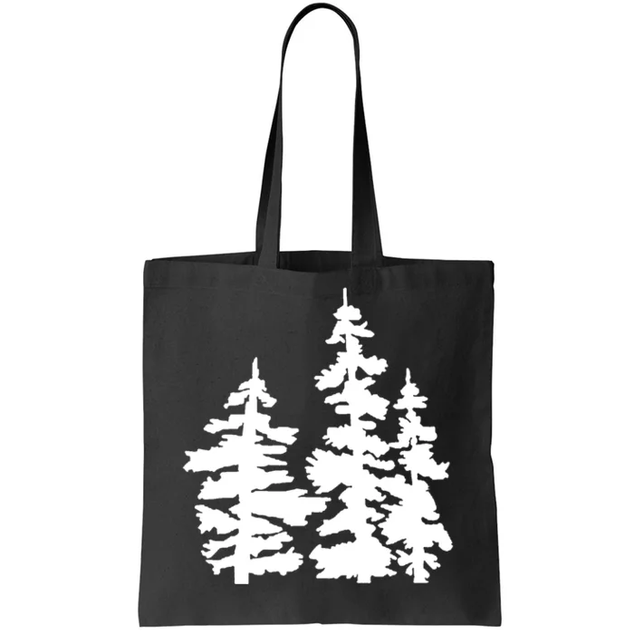 Pine Trees Illustration Tote Bag