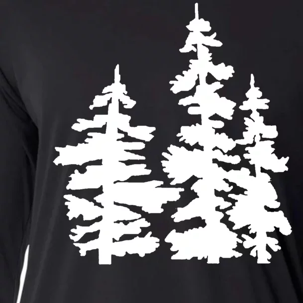 Pine Trees Illustration Cooling Performance Long Sleeve Crew