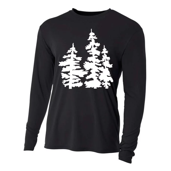 Pine Trees Illustration Cooling Performance Long Sleeve Crew