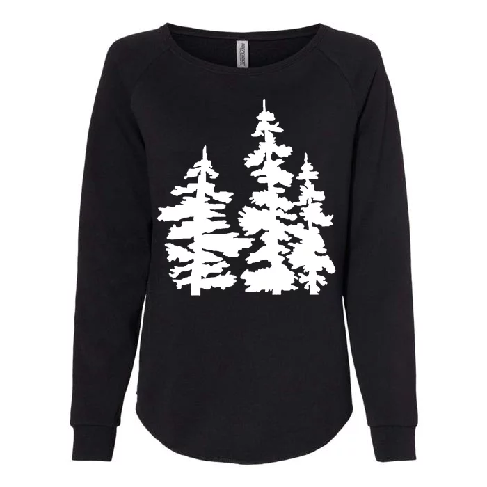 Pine Trees Illustration Womens California Wash Sweatshirt