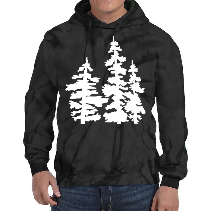 Pine Trees Illustration Tie Dye Hoodie