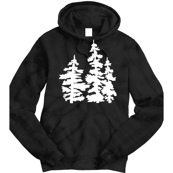 Pine Trees Illustration Tie Dye Hoodie