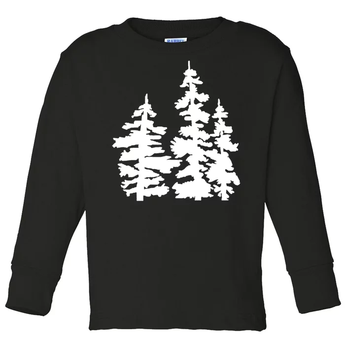 Pine Trees Illustration Toddler Long Sleeve Shirt