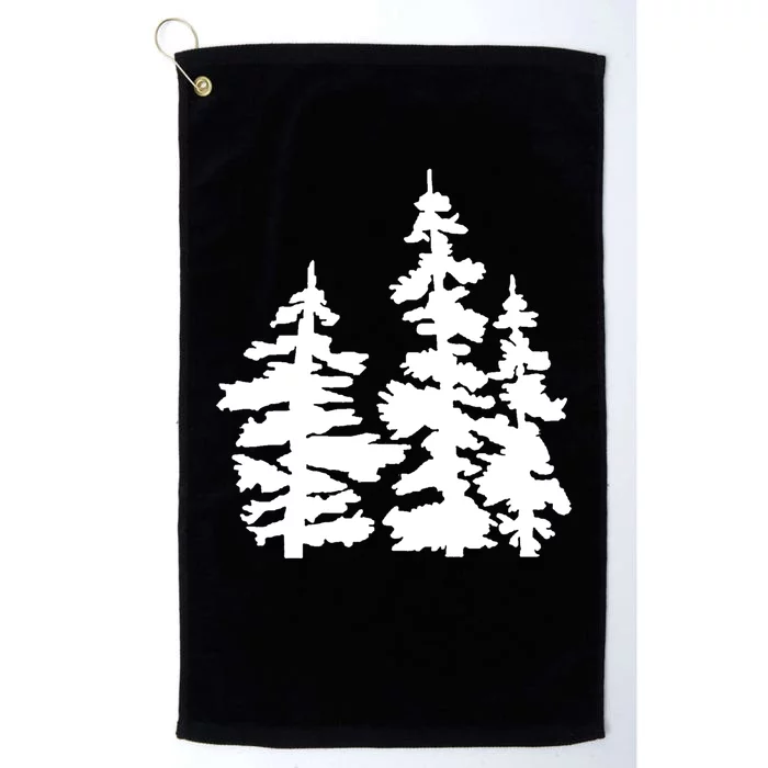 Pine Trees Illustration Platinum Collection Golf Towel