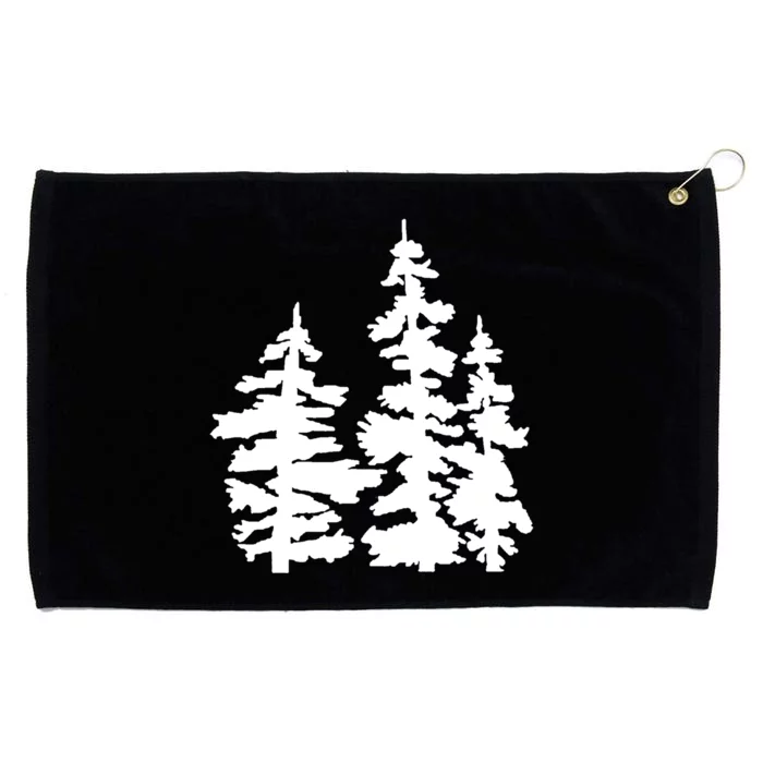 Pine Trees Illustration Grommeted Golf Towel