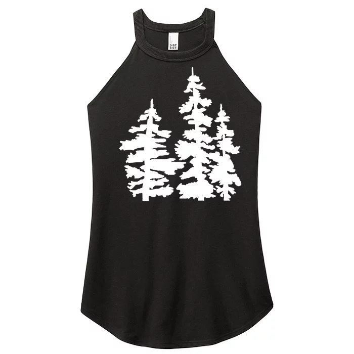 Pine Trees Illustration Women’s Perfect Tri Rocker Tank