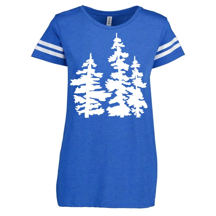 Pine Trees Illustration Enza Ladies Jersey Football T-Shirt