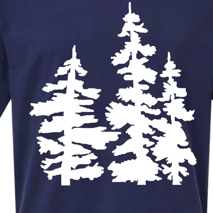 Pine Trees Illustration Sueded Cloud Jersey T-Shirt