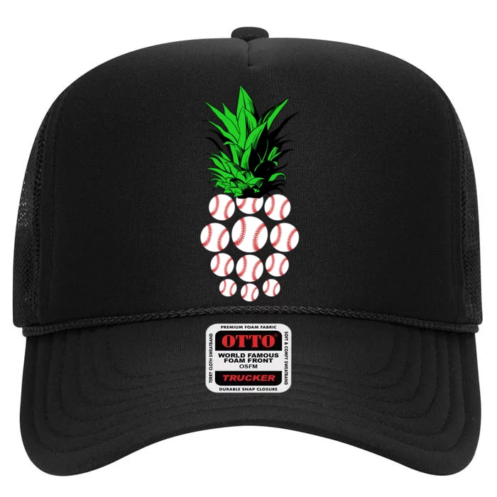 Pineapple Baseball High Crown Mesh Trucker Hat