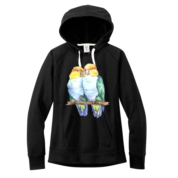 Pineapple Conure Watercolor Bird Women's Fleece Hoodie