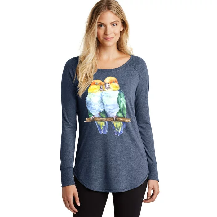 Pineapple Conure Watercolor Bird Women's Perfect Tri Tunic Long Sleeve Shirt