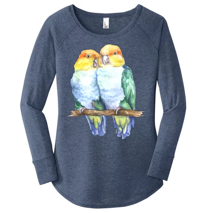 Pineapple Conure Watercolor Bird Women's Perfect Tri Tunic Long Sleeve Shirt