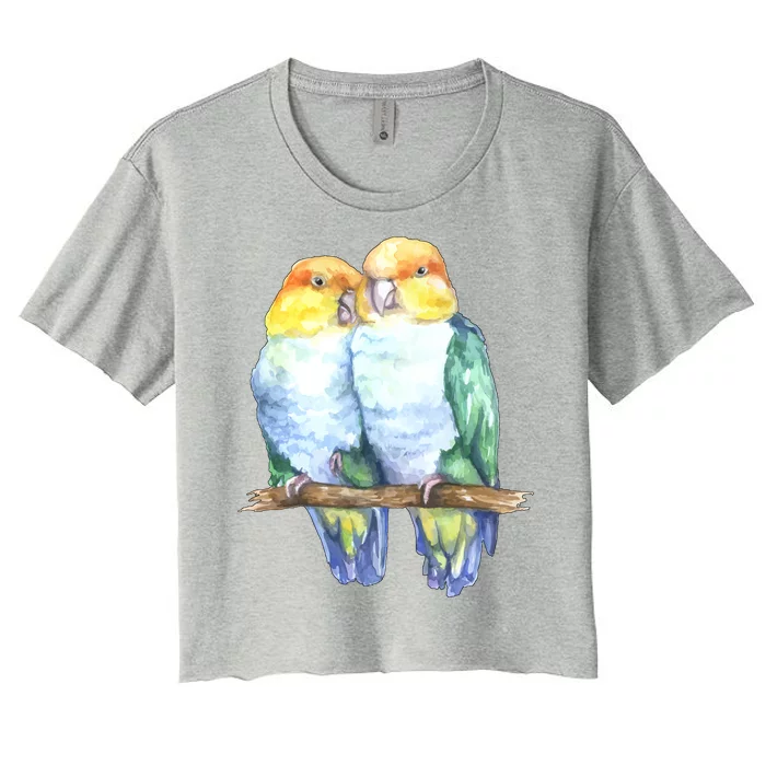 Pineapple Conure Watercolor Bird Women's Crop Top Tee