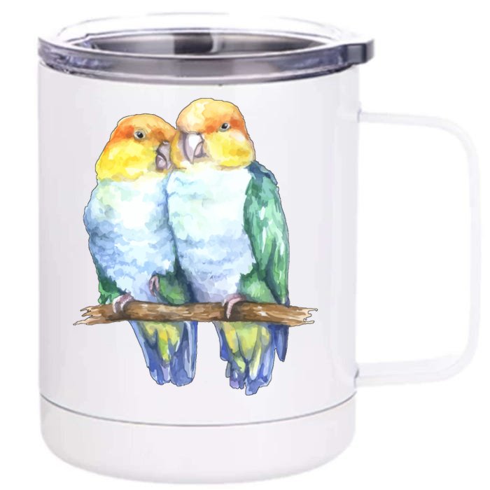 Pineapple Conure Watercolor Bird Front & Back 12oz Stainless Steel Tumbler Cup