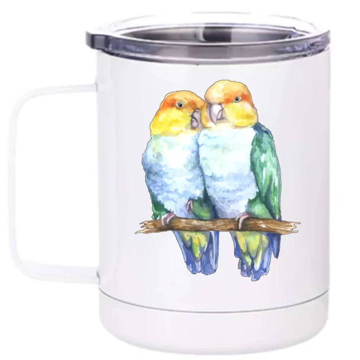 Pineapple Conure Watercolor Bird Front & Back 12oz Stainless Steel Tumbler Cup