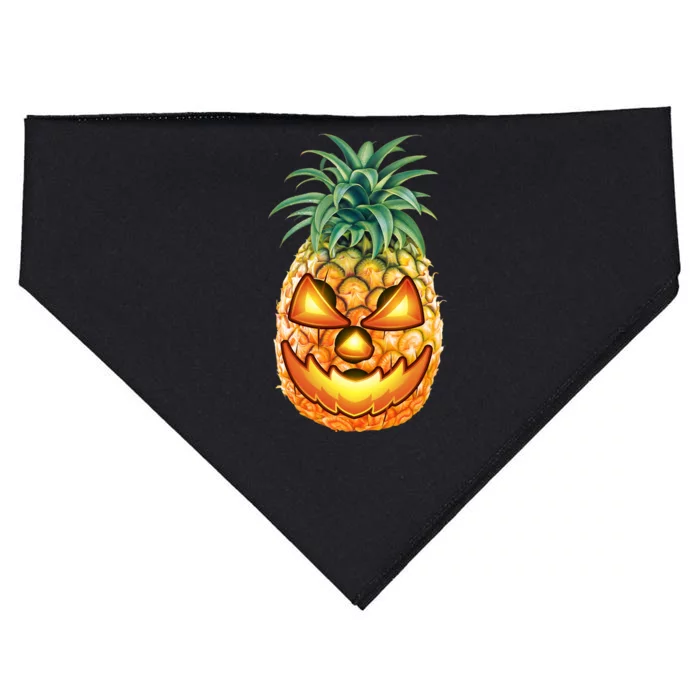 Pineapple Jack O Lantern Face USA-Made Doggie Bandana