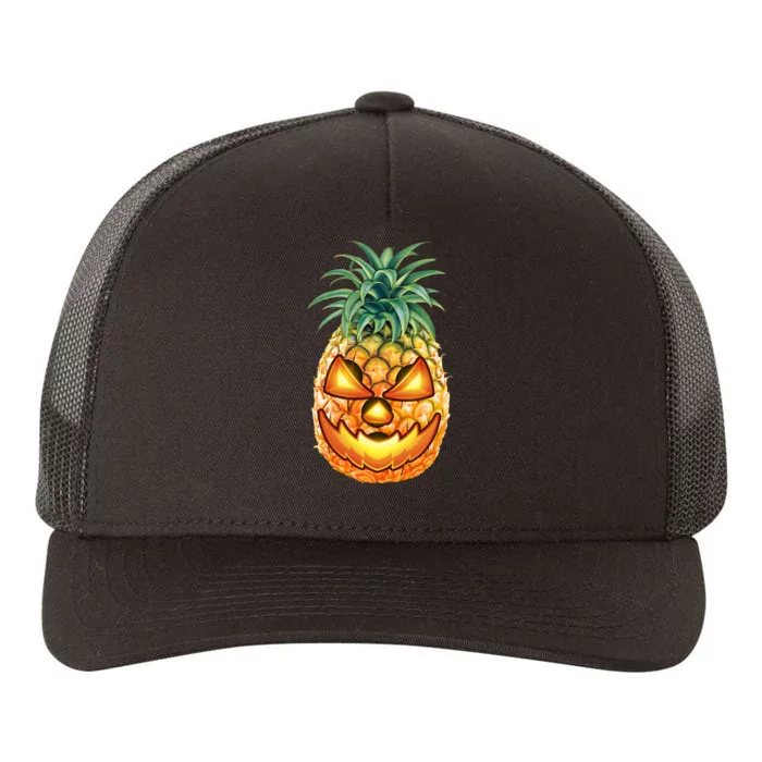 Pineapple Jack O Lantern Face Yupoong Adult 5-Panel Trucker Hat