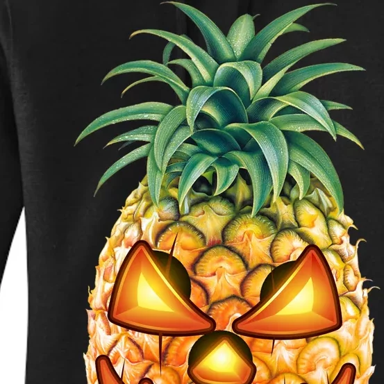 Pineapple Jack O Lantern Face Women's Pullover Hoodie