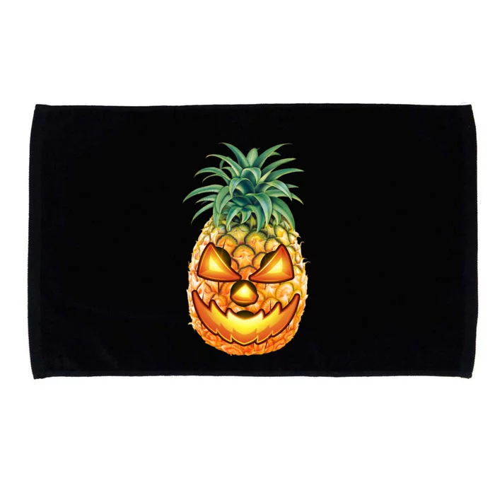 Pineapple Jack O Lantern Face Microfiber Hand Towel