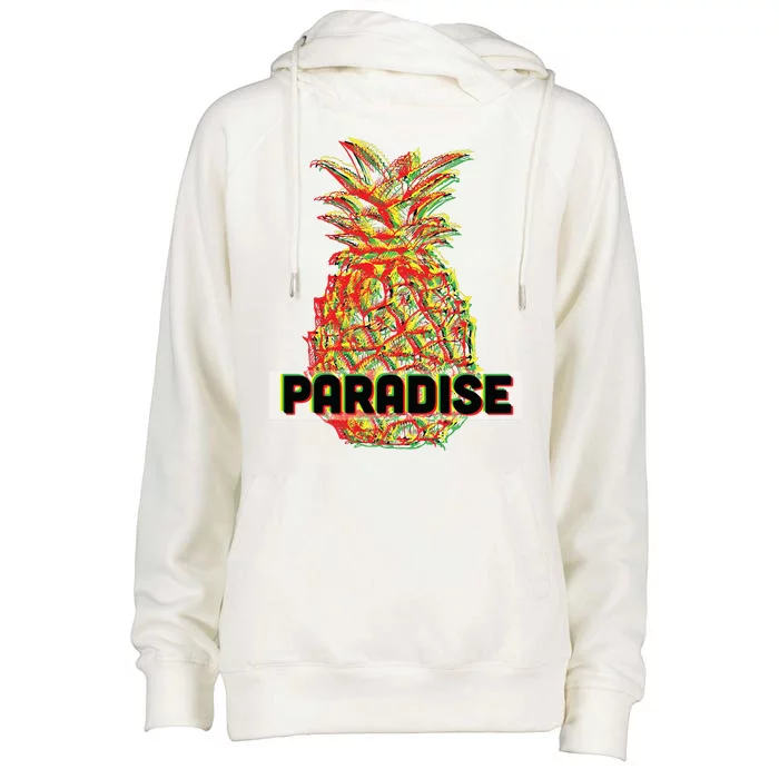 Pineapple Paradise Womens Funnel Neck Pullover Hood