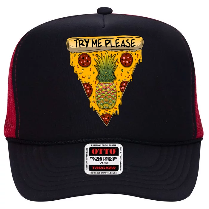 Pineapple Peperoni Pizza High Crown Mesh Trucker Hat