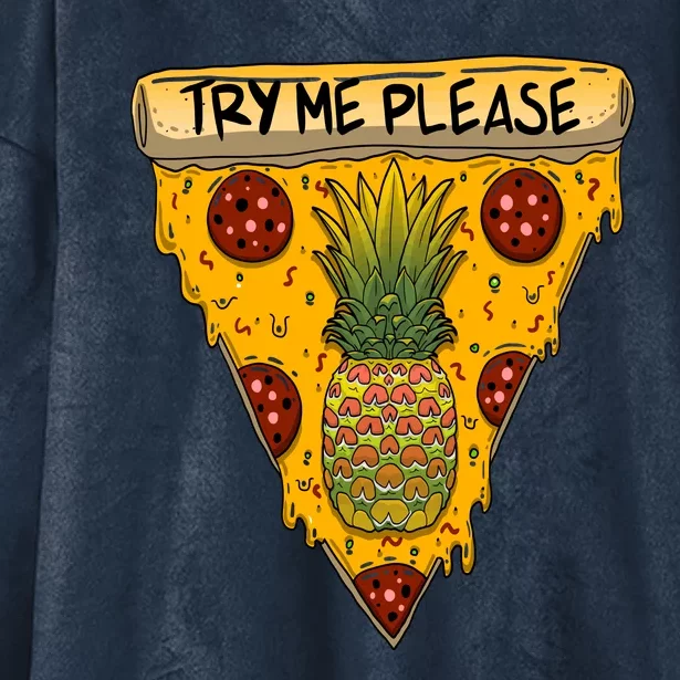 Pineapple Peperoni Pizza Hooded Wearable Blanket