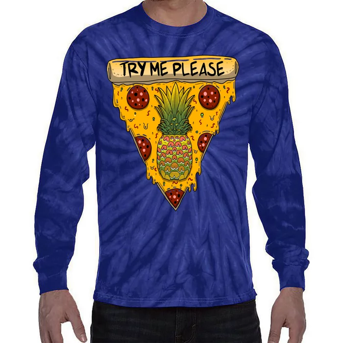 Pineapple Peperoni Pizza Tie-Dye Long Sleeve Shirt