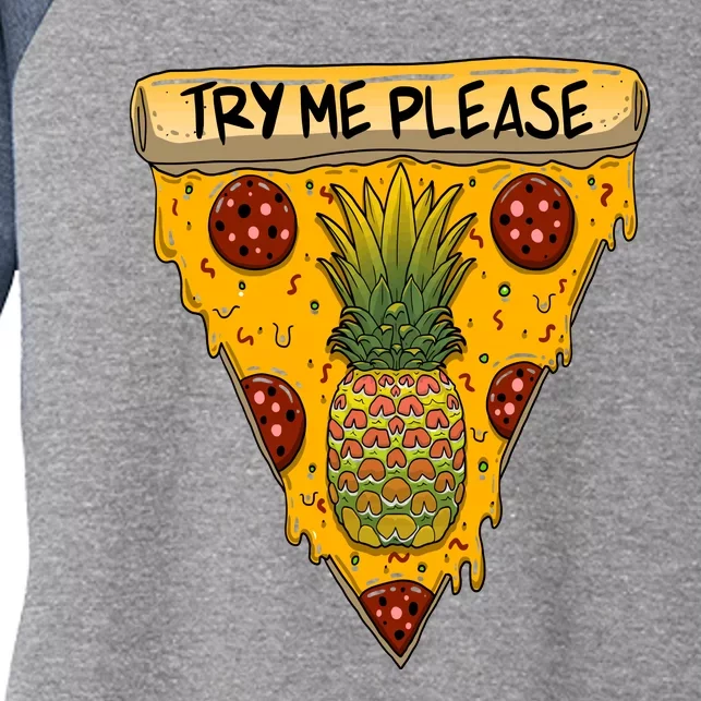 Pineapple Peperoni Pizza Women's Tri-Blend 3/4-Sleeve Raglan Shirt