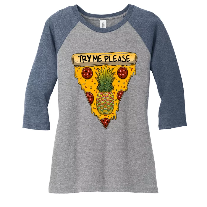 Pineapple Peperoni Pizza Women's Tri-Blend 3/4-Sleeve Raglan Shirt