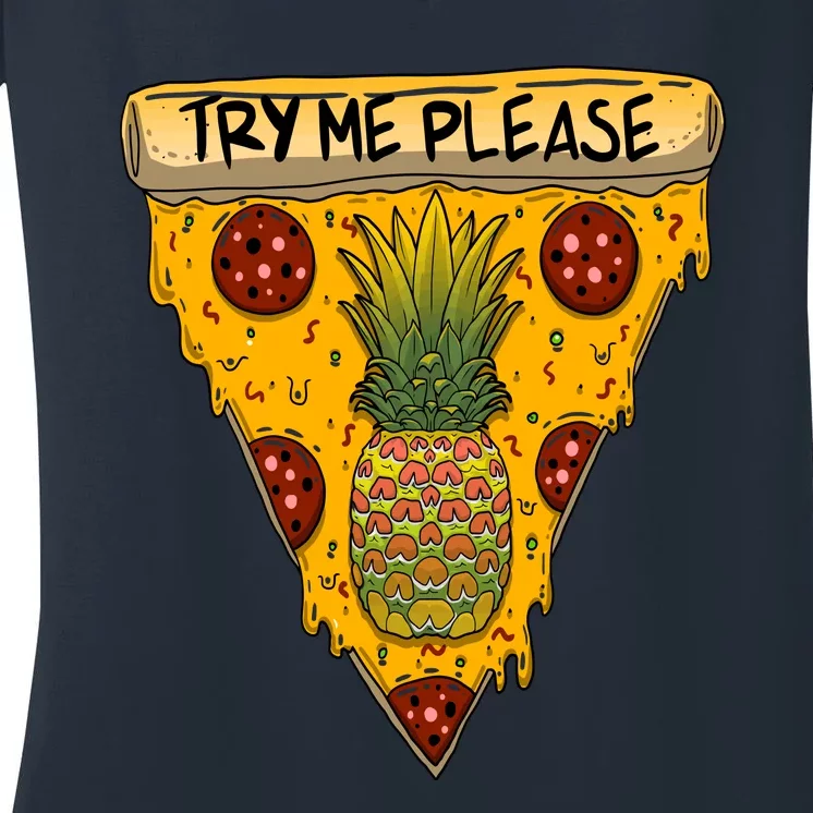 Pineapple Peperoni Pizza Women's V-Neck T-Shirt