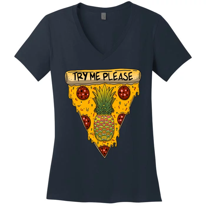 Pineapple Peperoni Pizza Women's V-Neck T-Shirt