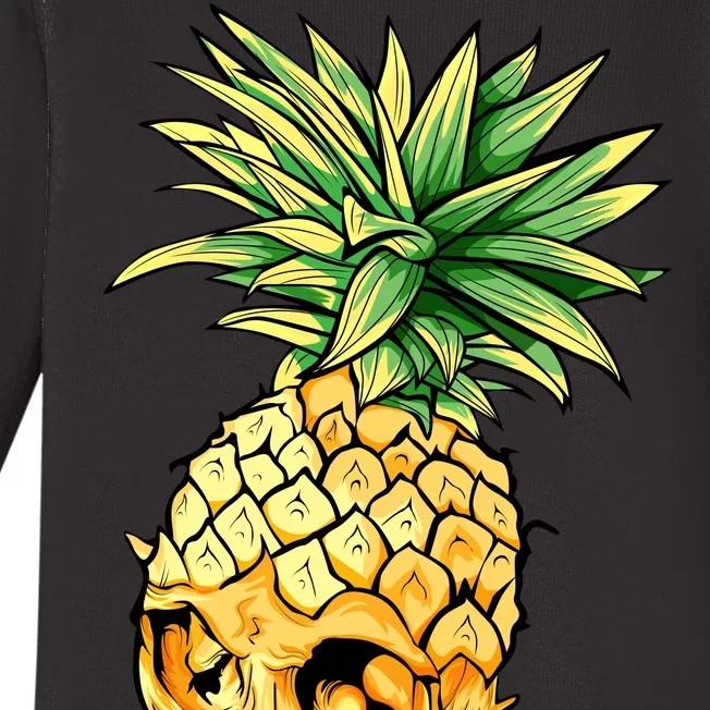 Pineapple Skull Baby Long Sleeve Bodysuit