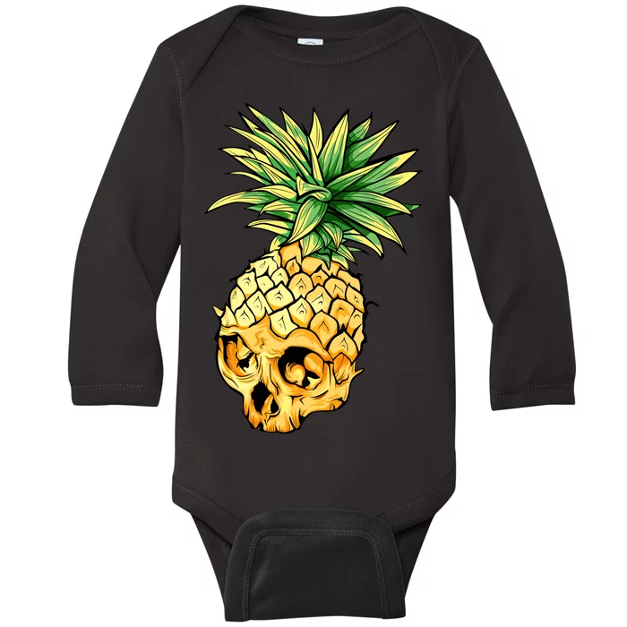 Pineapple Skull Baby Long Sleeve Bodysuit