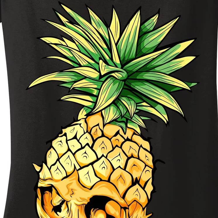 Pineapple Skull Women's V-Neck T-Shirt