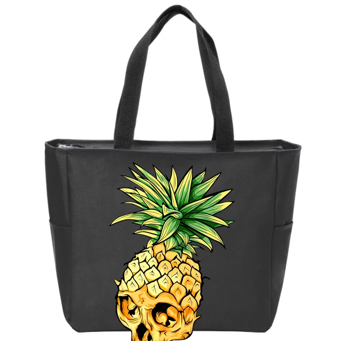 Pineapple Skull Zip Tote Bag