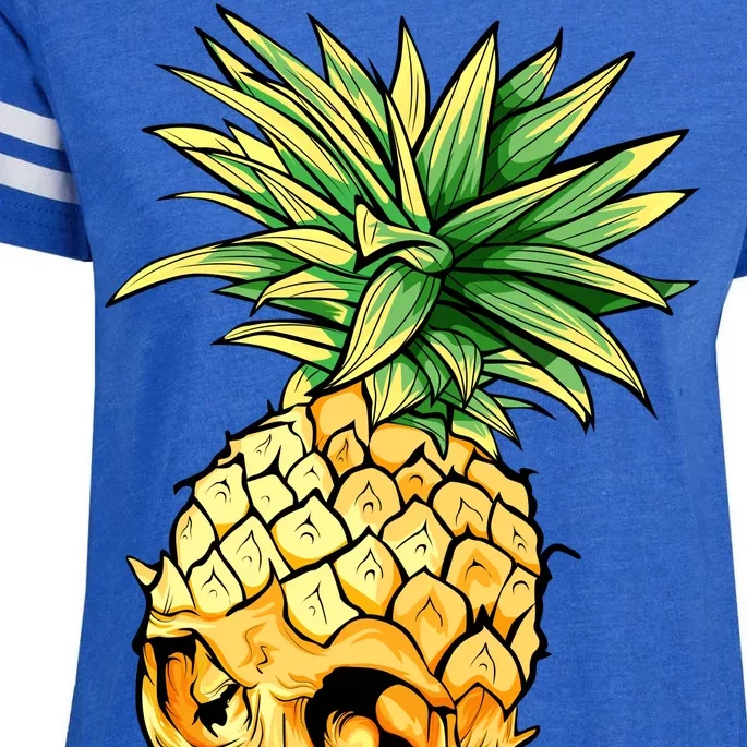 Pineapple Skull Enza Ladies Jersey Football T-Shirt