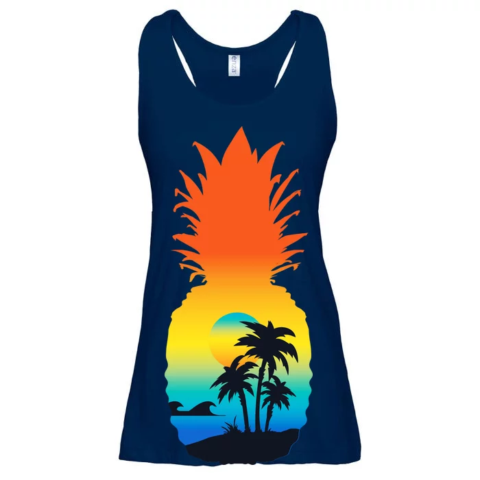 Pineapple Summer Sunset Beach Ladies Essential Flowy Tank