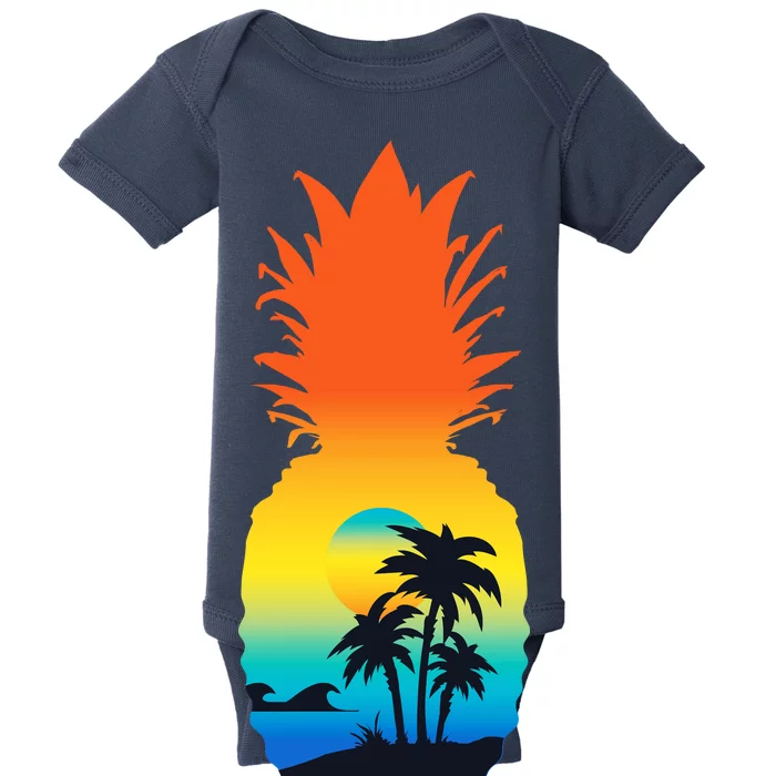 Pineapple Summer Sunset Beach Baby Bodysuit