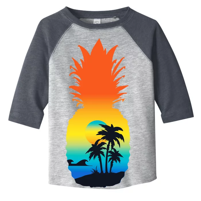 Pineapple Summer Sunset Beach Toddler Fine Jersey T-Shirt