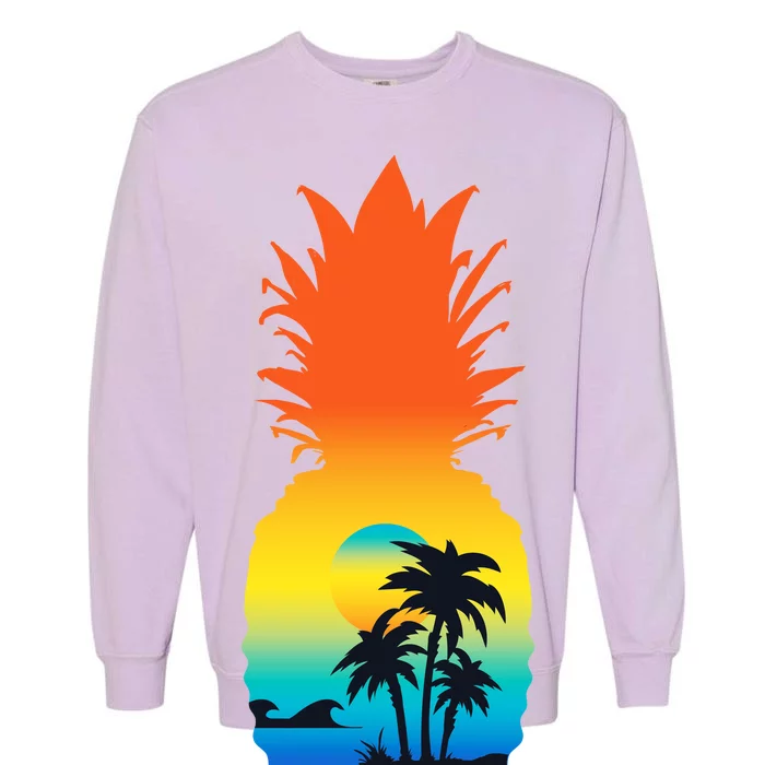 Pineapple Summer Sunset Beach Garment-Dyed Sweatshirt