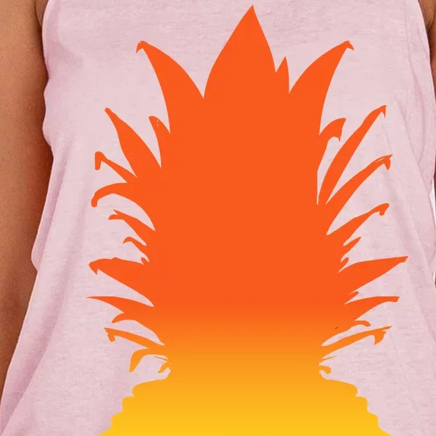 Pineapple Summer Sunset Beach Women's Knotted Racerback Tank