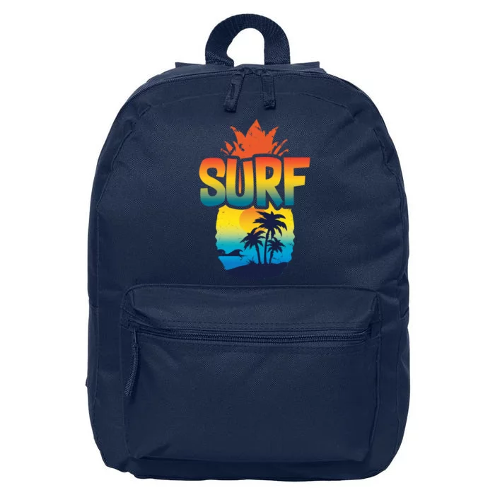 Pineapple Summer Surf 16 in Basic Backpack