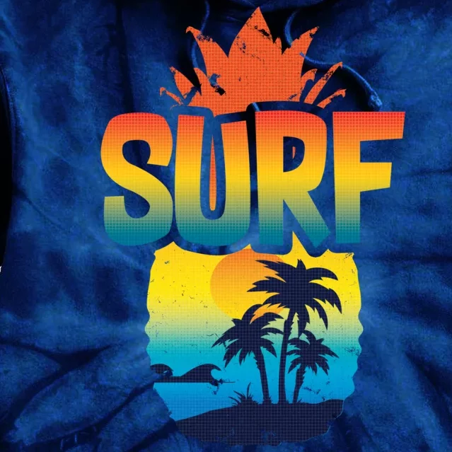 Pineapple Summer Surf Tie Dye Hoodie