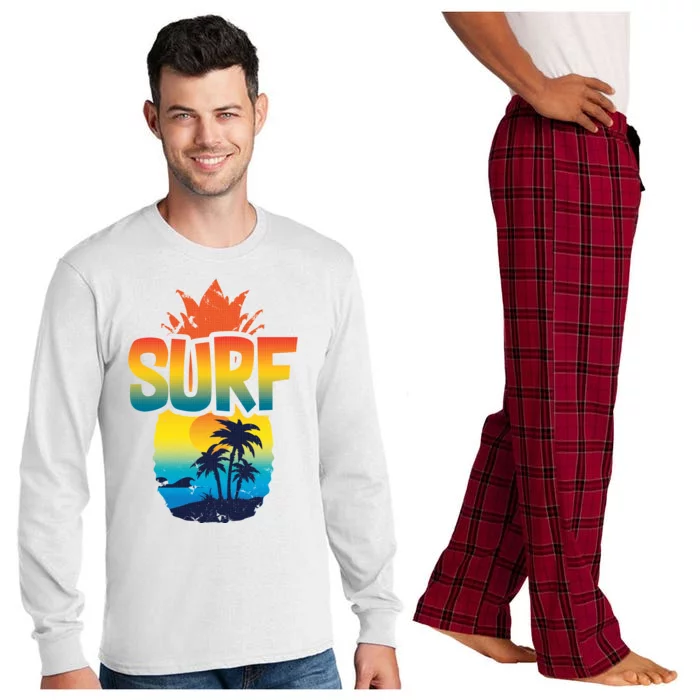 Pineapple Summer Surf Long Sleeve Pajama Set