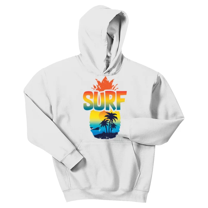 Pineapple Summer Surf Kids Hoodie