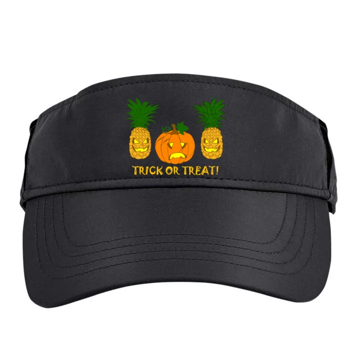 Pineapple Vs. Pumpkin Jack O Lantern Adult Drive Performance Visor