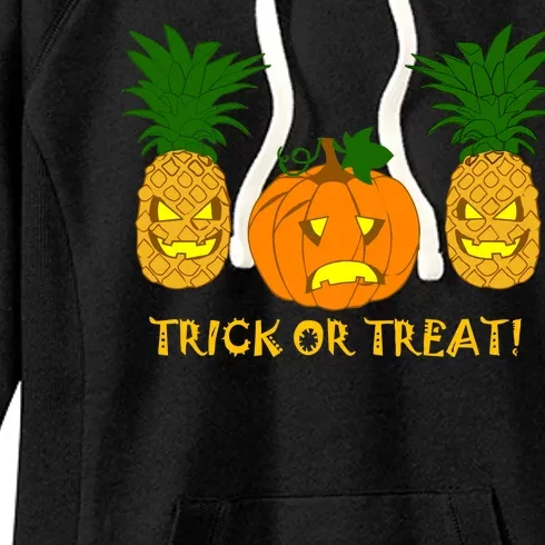 Pineapple Vs. Pumpkin Jack O Lantern Women's Fleece Hoodie